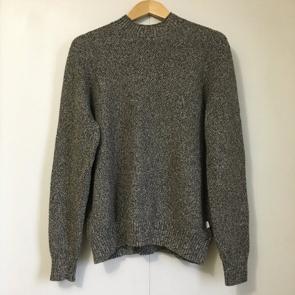 Frank & Oak Olive Knit Unisex 100% Organic Cotton Mock Neck Sweater - Picture 2 of 16